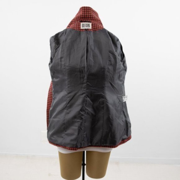 Vintage 10 Wool Houndstooth Tweed Pea Coat Coral - Picture 8 of 10